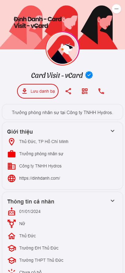 Card Visit thông miinh Bio link